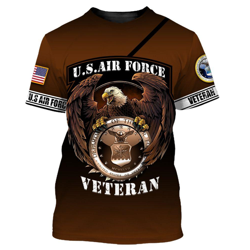 Veteran Hoodie American Military Brown Shirt US Air Force Eagle T-shirt Hoodie