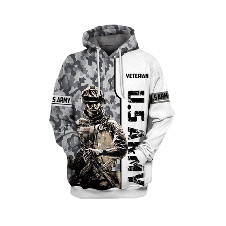 Veteran Hoodie US Army Soldier Camo Hoodie Apparel Adult Full Size