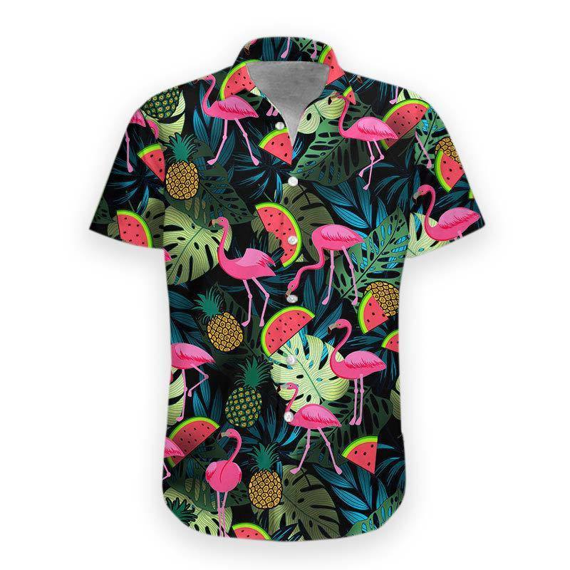 Gifury Flamingo Hawaii Shirt Watermelon Pinapple Flamingo Hawaiian Shirt Flamingo Aloha Shirt 2022