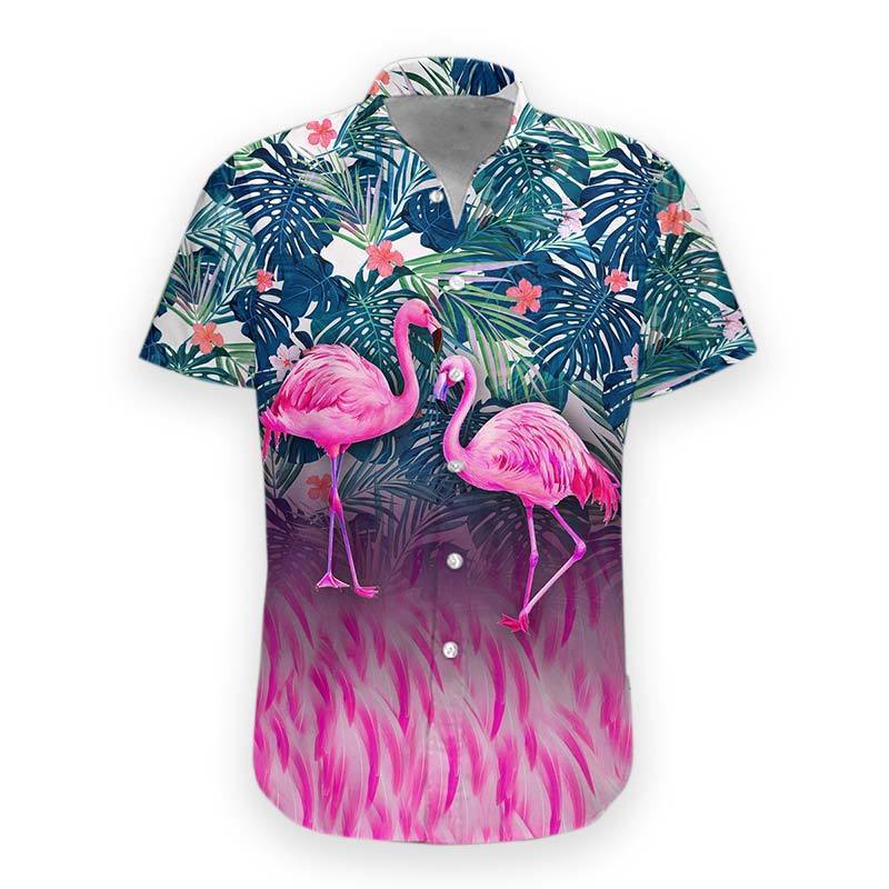 Gifury Flamingo Hawaii Aloha Shirt Flamingo Tropical Forest Hawaiian Shirt Flamingo Aloha Shirt 2022