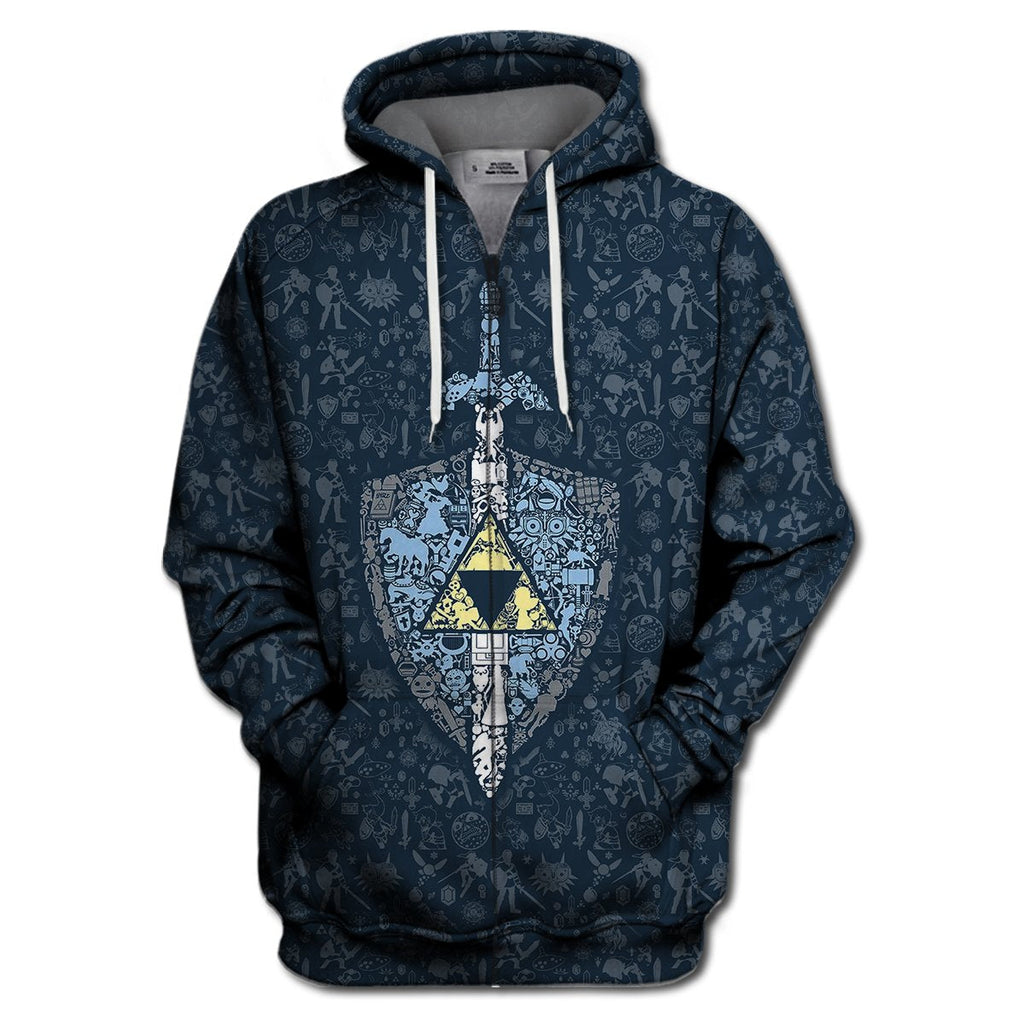  Legend Of Zelda Shirt Shield Master Sword Dark Blue T-shirt Legend Of Zelda Hoodie Sweater Tank 