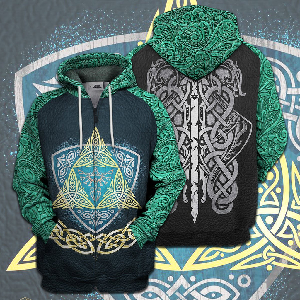  Legend Of Zelda Shirt Triforce Shield Hyrule Symbol Celtic Style T-shirt Legend Of Zelda Hoodie Legend Of Zelda Tank 