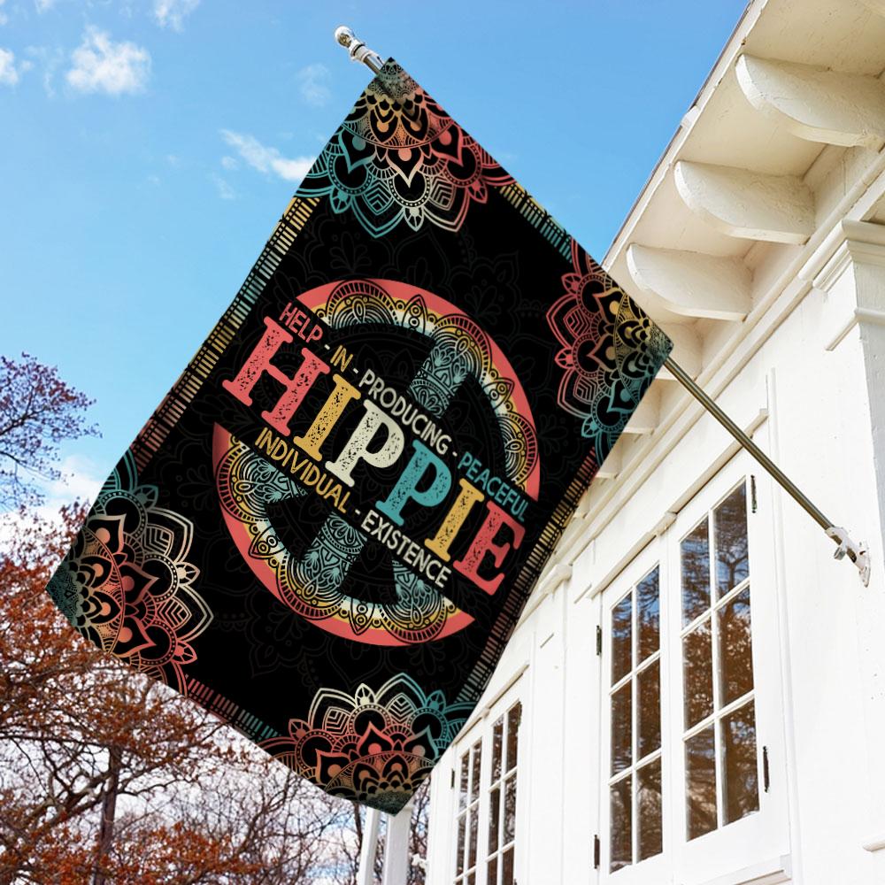  Hippie House Flag Help In Producing Peaceful Hippie Individual Existence Mandala Black Garden Flag