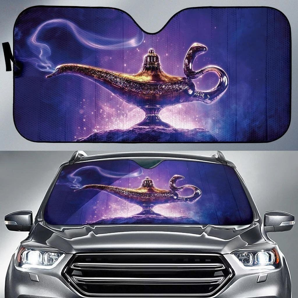  DN Car Sun Shade Aladdin Genies Lamp Windshield Sun Shade