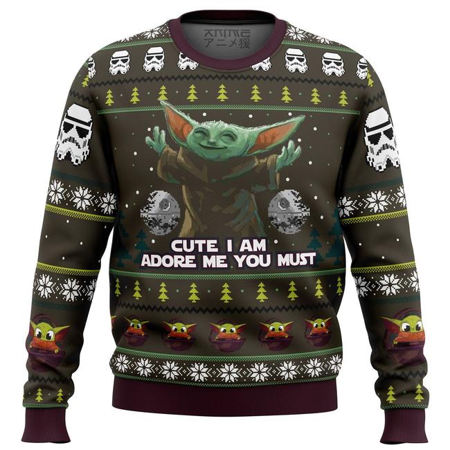 SW Christmas Sweater Cute I Am Adore Me You Must Grogu Ugly Sweater