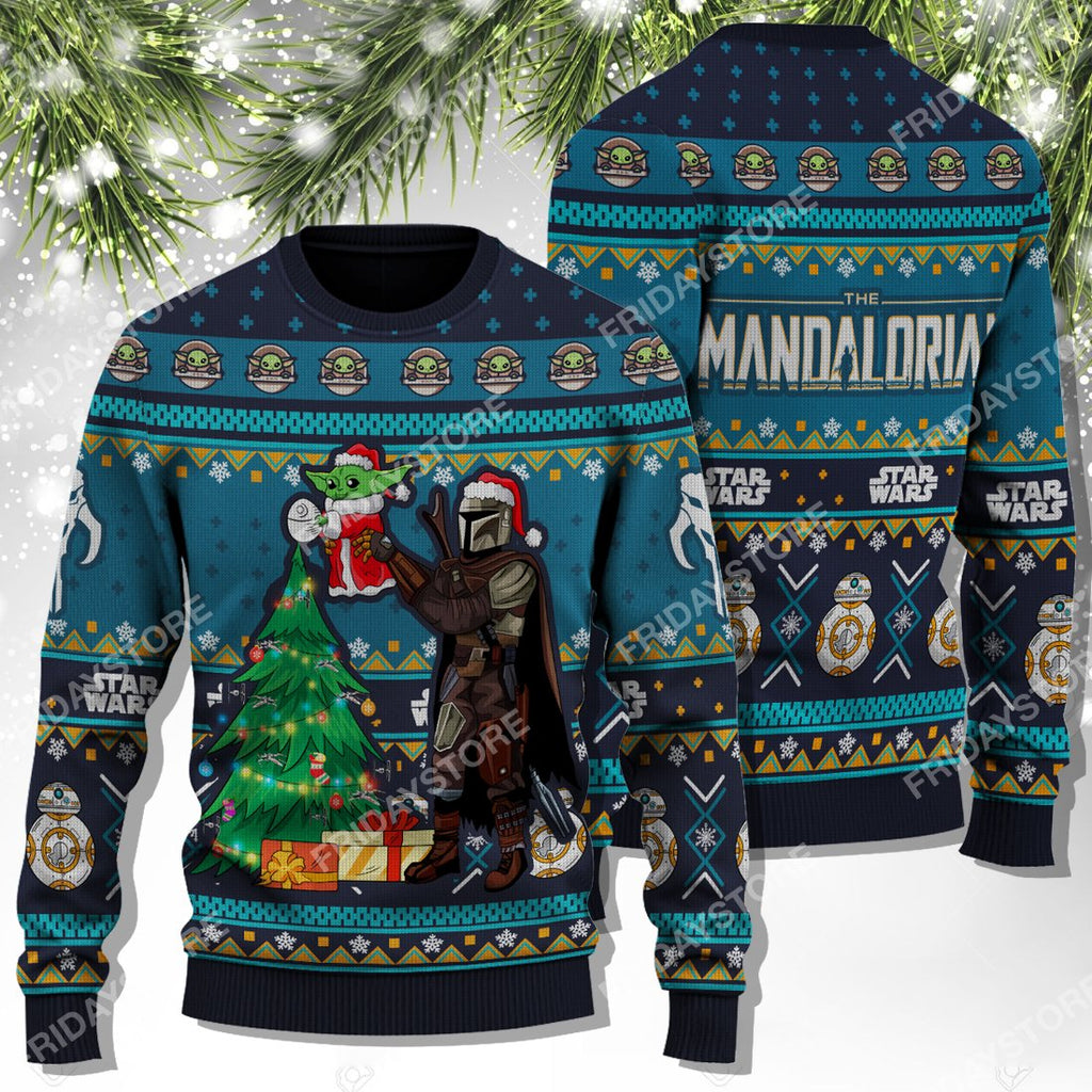 SW The Mandalorian Christmas Theme Sweater