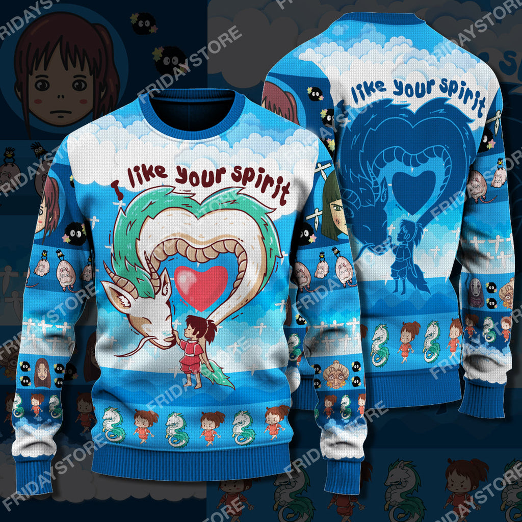  S.Ghibli Ugly Sweater S.Ghibli I Like Your Spirit Christmas Sweater Awesome High Quality S.Ghibli Sweater 