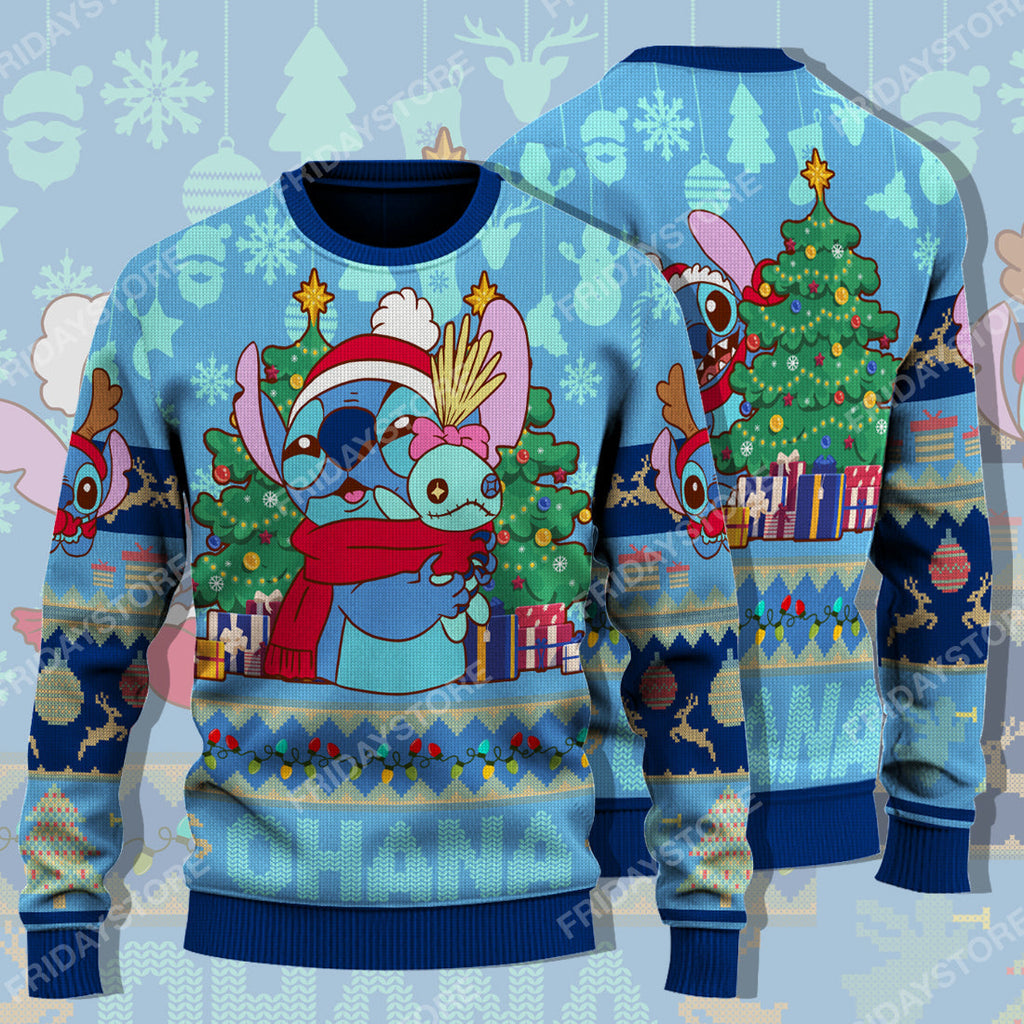  LAS Sweater Ohana Hug Christmas Ugly Sweater Cute Amazing DN Stitch Ugly Sweater