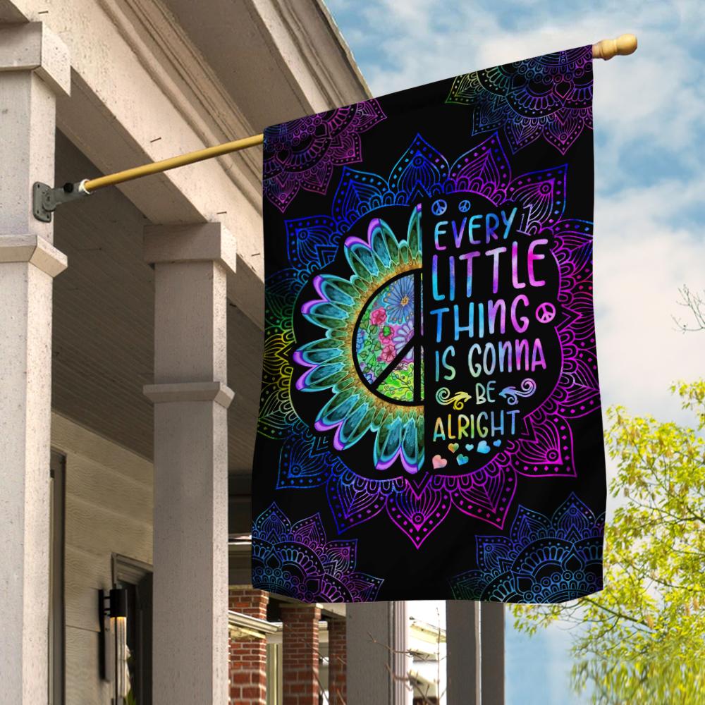  Hippie Garden Flag Every Little Thing Is Gonna Be Alright Mandala Flower House Flag