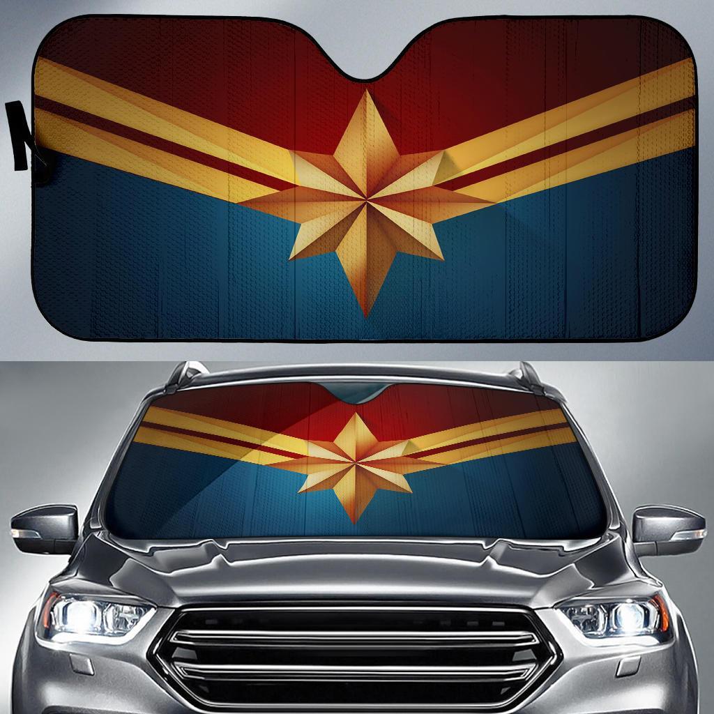 MV Windshield Sun Shade Captain Marvel Suit Car Sun Shade MV Car Sun Shade