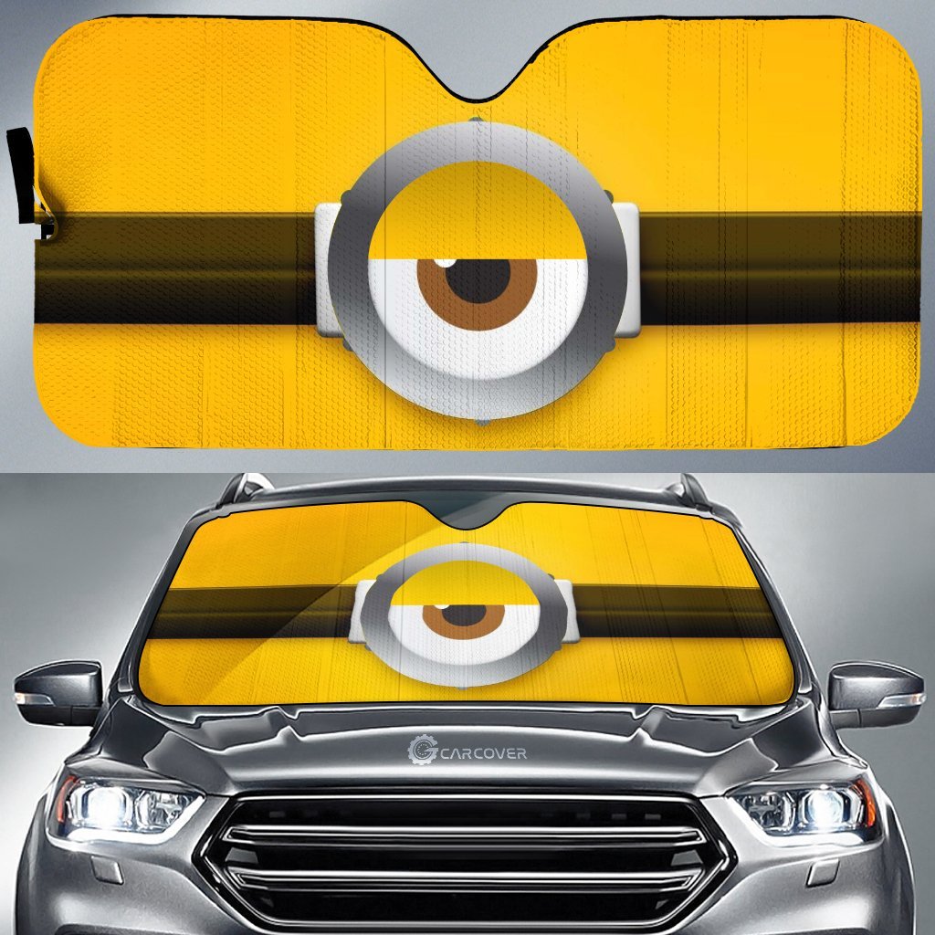  Despicable Me Car Sun Shade Minions Eyes Yellow Windshield Sun Shade