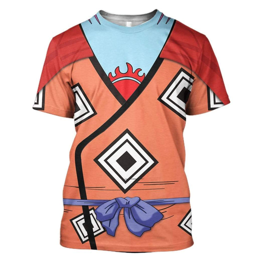  One Piece T-shirt One Piece Jinbe Costume Red T-shirt One Piece Hoodie Anime T-shirt  