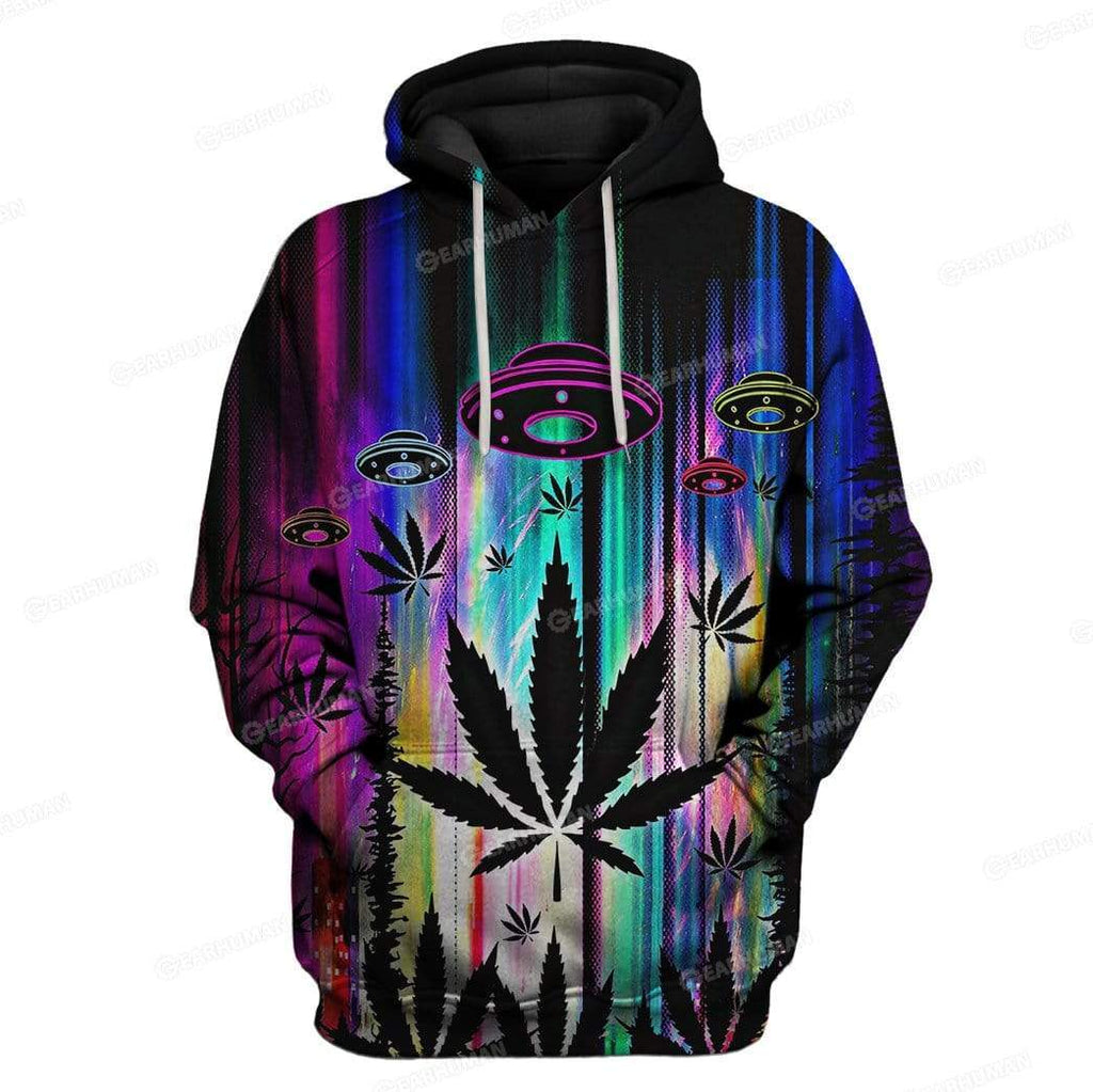 Gifury Alien Hoodie UFO Weed Abduction Hoodie UFO Apparel 2022