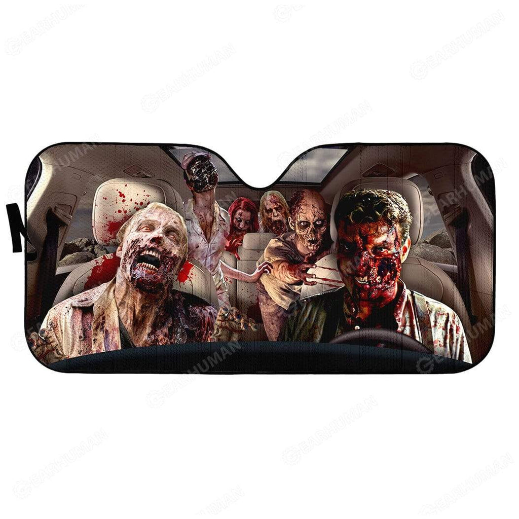  Zombie Car Sun Shade Scary Bloody Zombie In Car Windshield Sun Shade