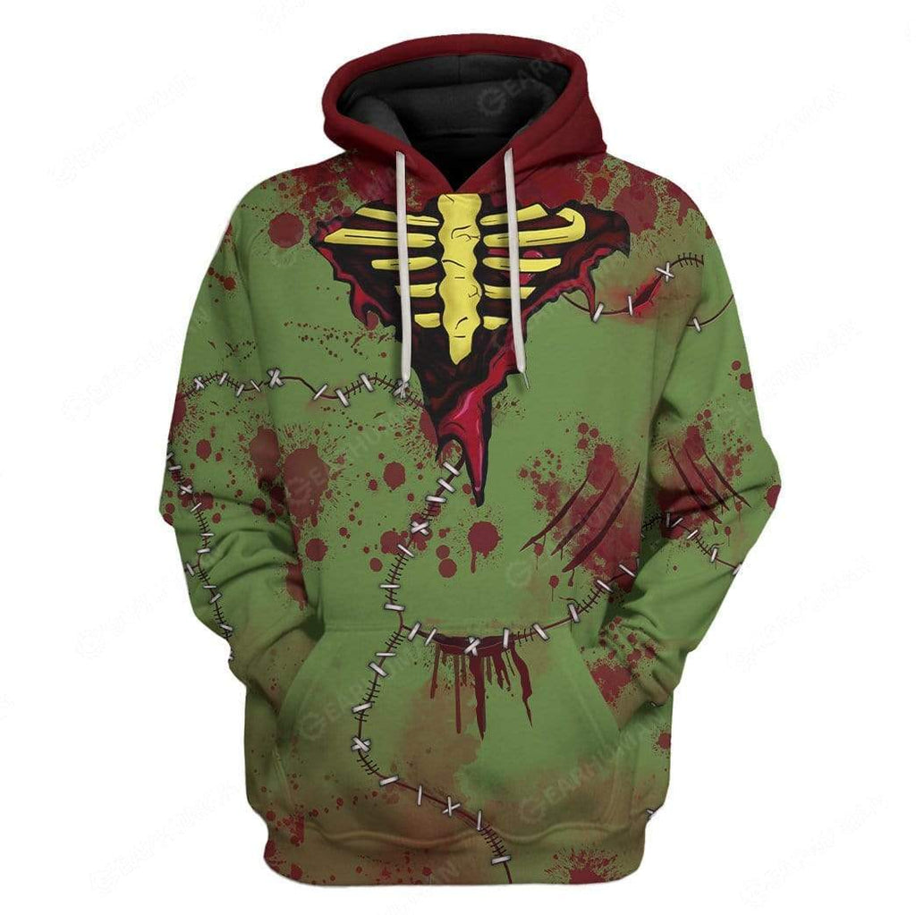 Gifury Halloween Hoodie Halloween Apparel Zombie Stitches Costume Green Hoodie Halloween Costume 2022