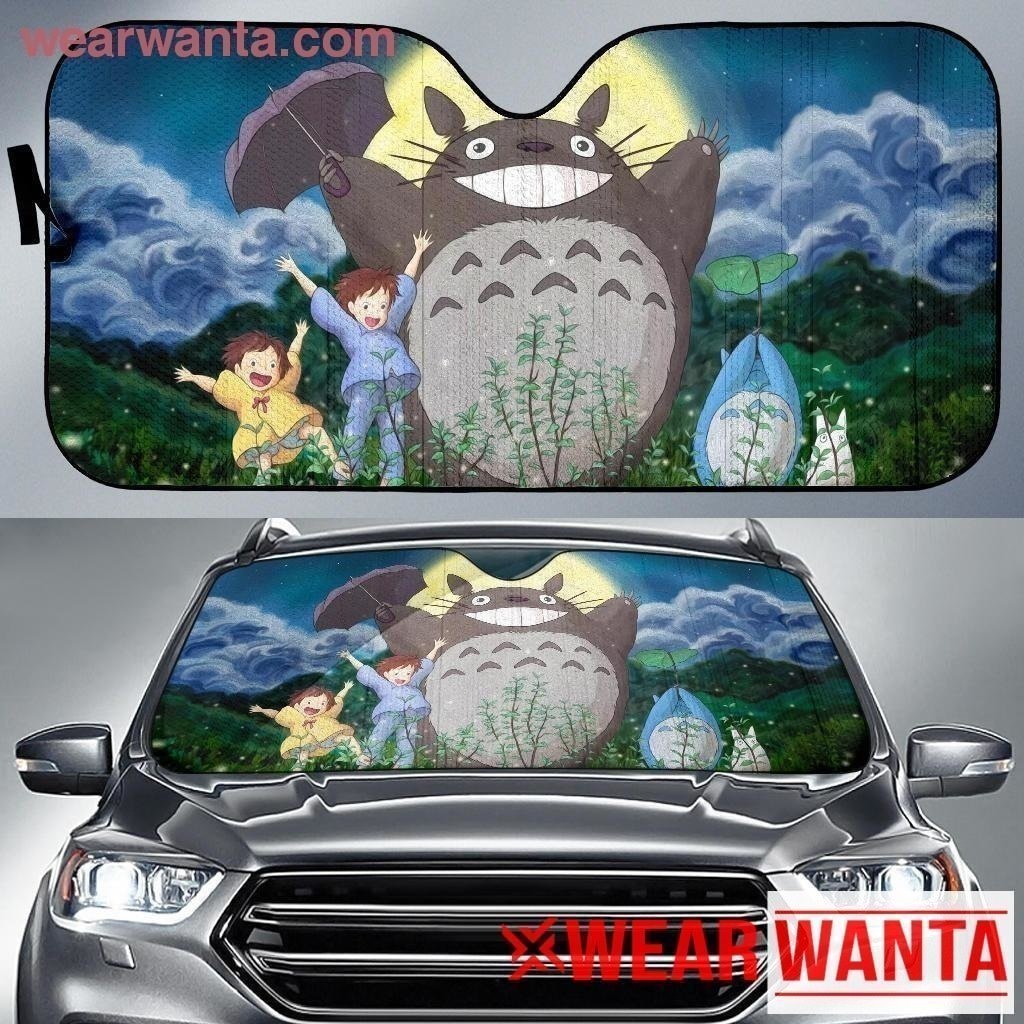  Totoro S.Ghibli Car Sun Shade Cute Totoro Night Windshield Sun Shade