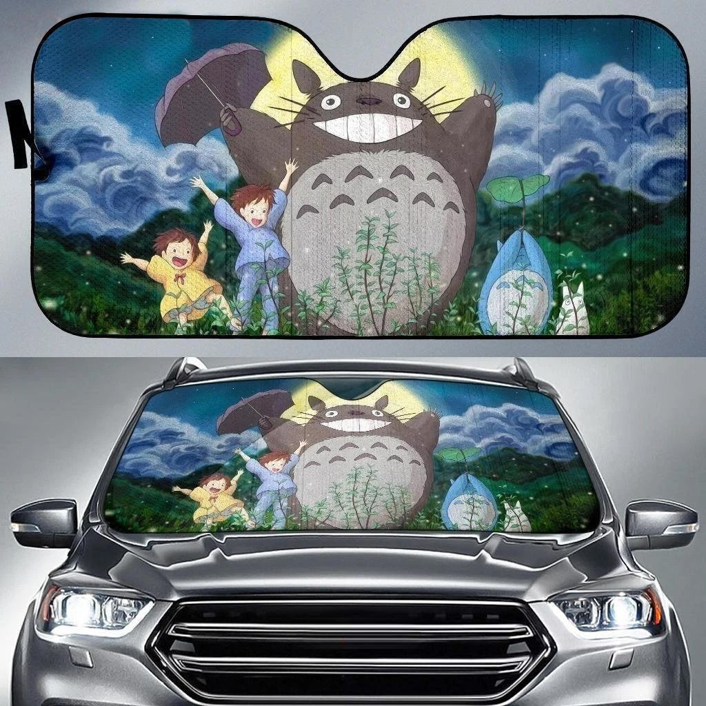  Totoro S.Ghibli Car Sun Shade Cute Totoro Night Windshield Sun Shade