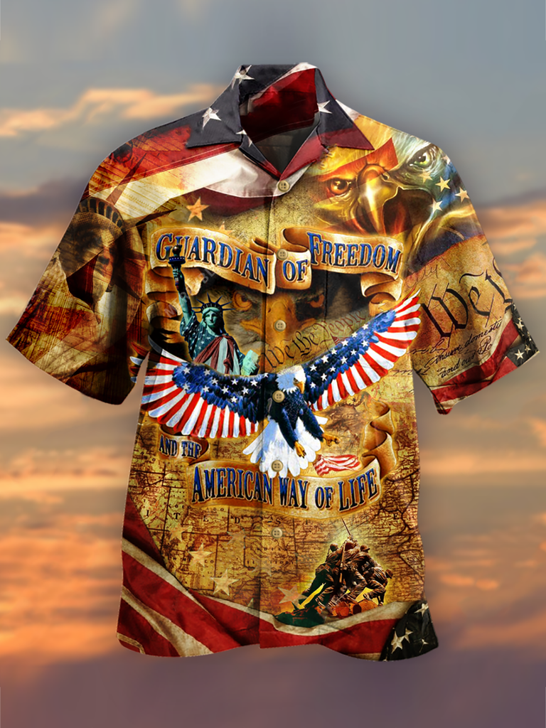Independence Day Hawaiian Shirt Guardian Of Freedom American Way Of Life Hawaii Aloha Shirt