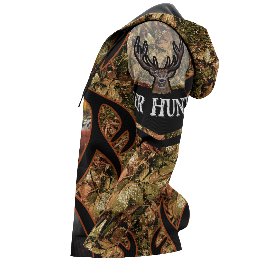 Gifury Hunting T-shirt Deer Hunter Leaves 3d T-shirt Hunting Hoodie Hunting Apparel 2024