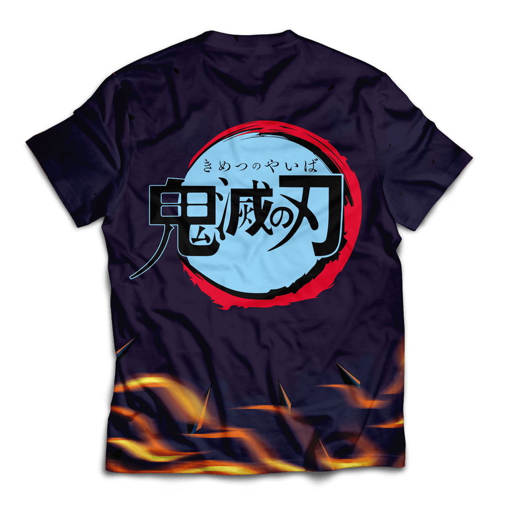  Demon Slayer Shirt Tanjiro Nezuko Giyu Tomioka Zenitsu Inosuke Fire Black Shirt Demon Slayer Apparel