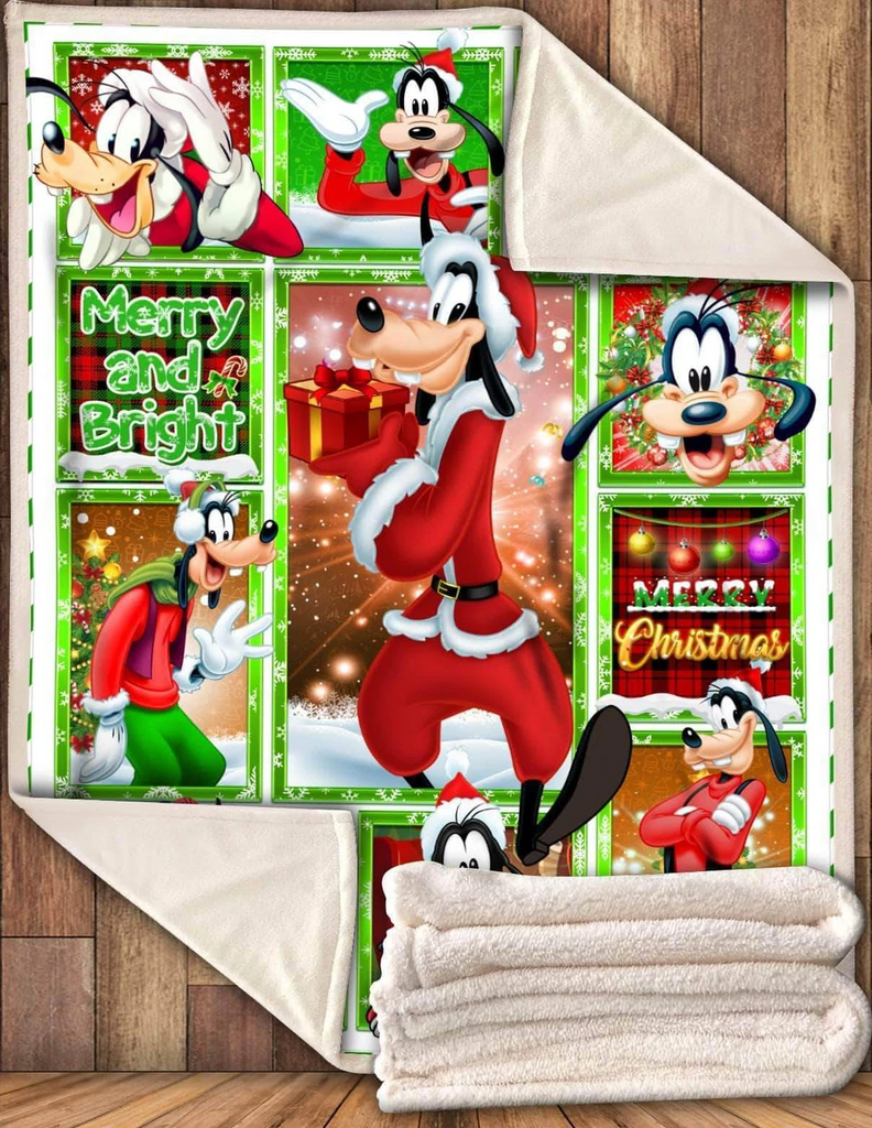  DN Christmas Blanket Goofy Merry And Bright Christmas Blanket