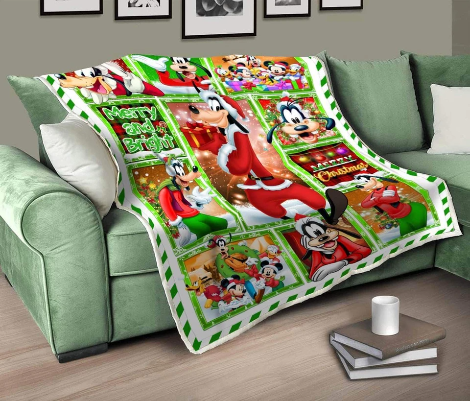  DN Christmas Blanket Goofy Merry And Bright Christmas Blanket