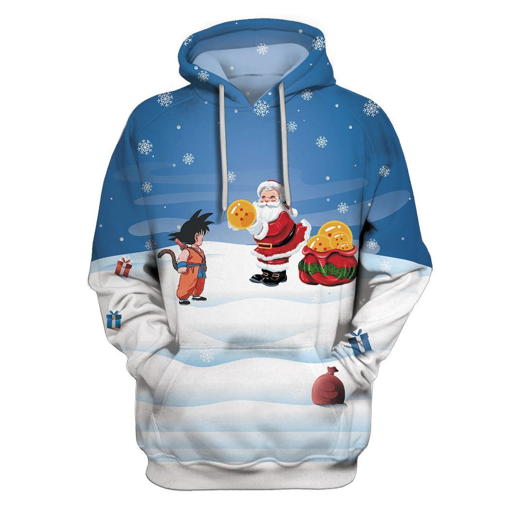  Dragon Ball Hoodie Goku Santa Claus Christmas Blue Goku T-shirt Goku Hoodie   Fan Gift