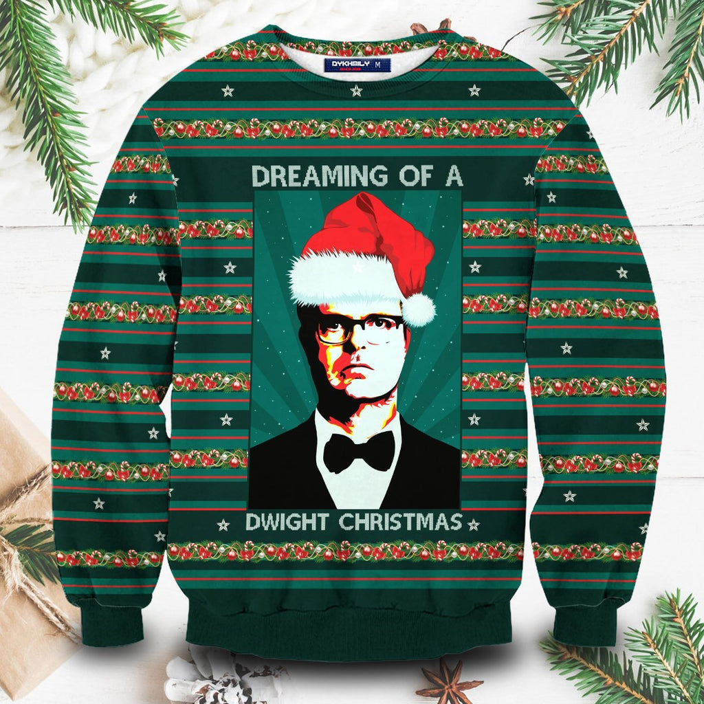 The Office Christmas Sweater Dreaming Of A Dwight Christmas Green Ugly Sweater