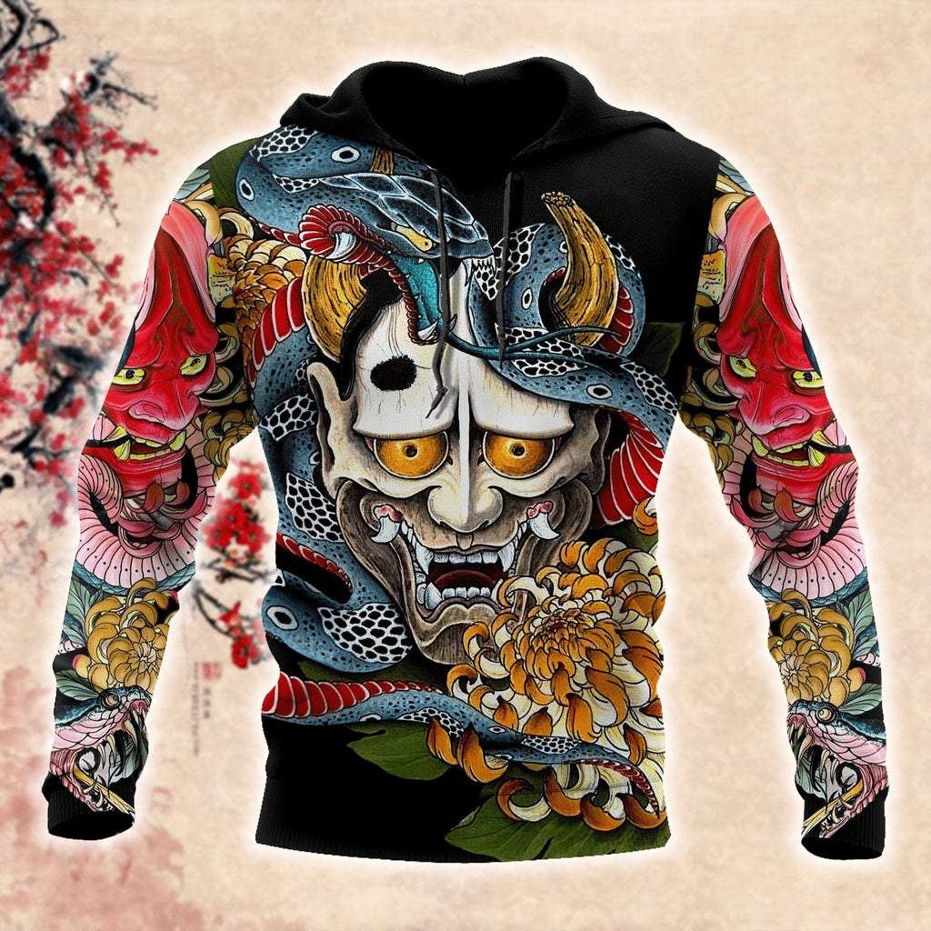 Gifury Japan T-shirt Japanese Snake Mask Art Japan Culture T-shirt Japan Hoodie Apparel 2022