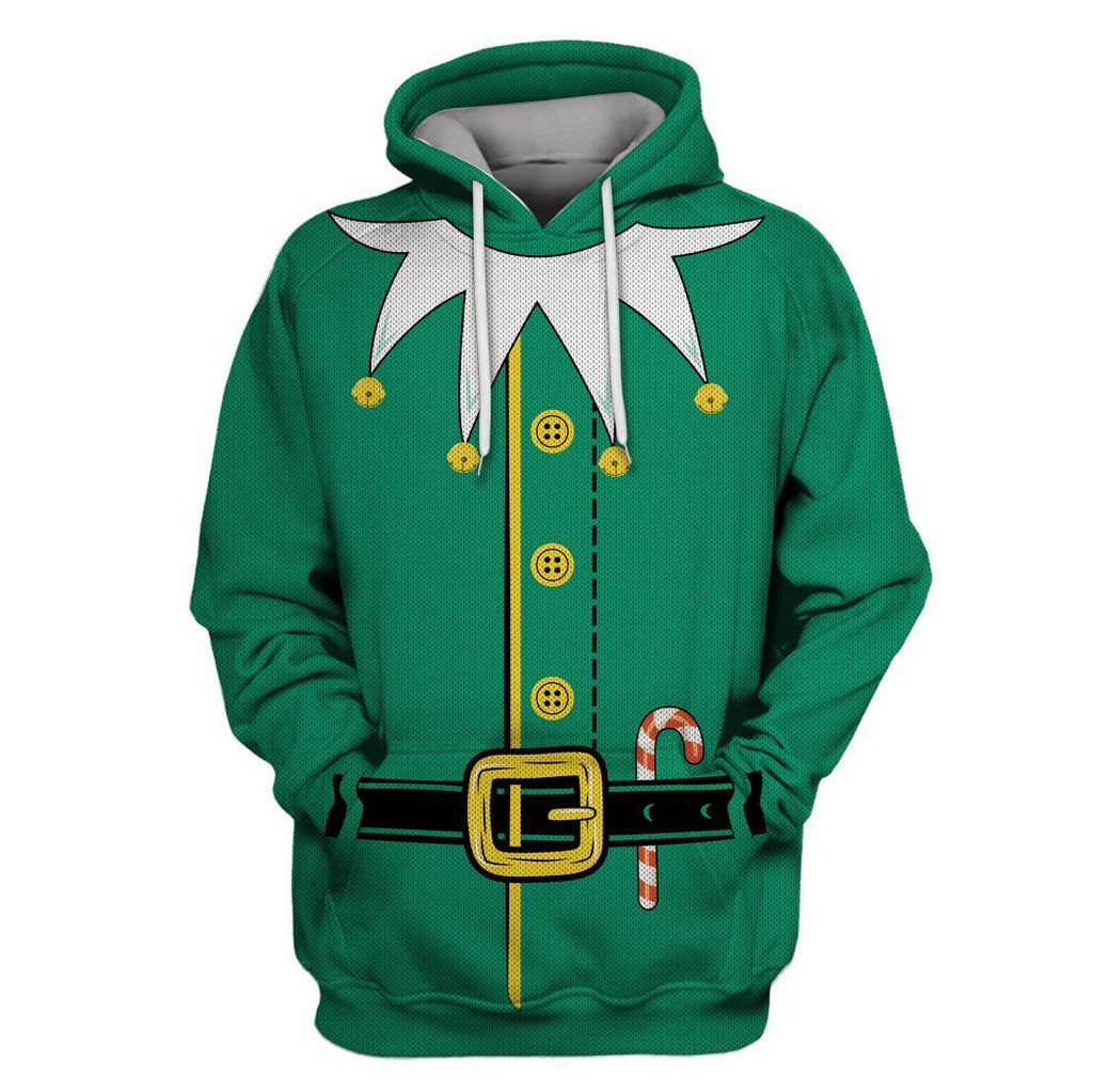 Gifury Christmas Elf Hoodie Elf Apparel Christmas Elf Costume Green Yellow Hoodie 2022