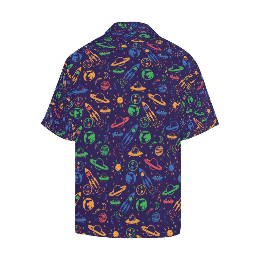 Gifury UFO Hawaii Shirt Space Planet UFO Pattern Blue Hawaiian Shirt UFO Aloha Shirt 2023