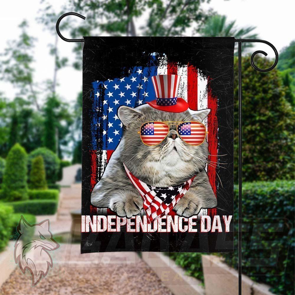 4th Of July Flags Cat Independence Day Garden Flag Fourth Of July House Flag