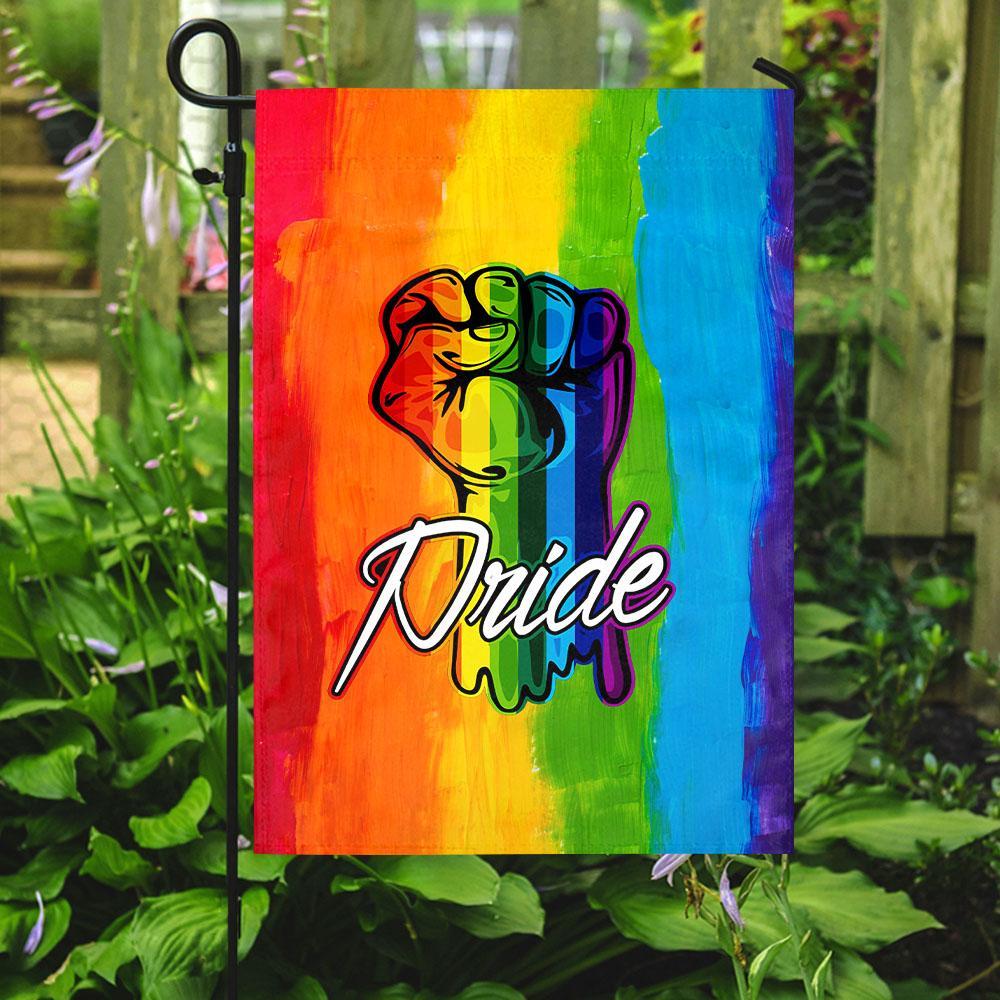LGBT Flag LGBT Rainbow Hand Fist Pride Garden Flag Support Community Garden Flag