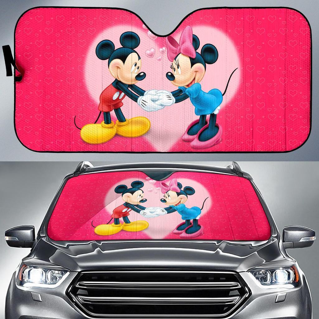  DN Car Sun Shade Mickey And Minnie Valentine Love Windshield Sun Shade