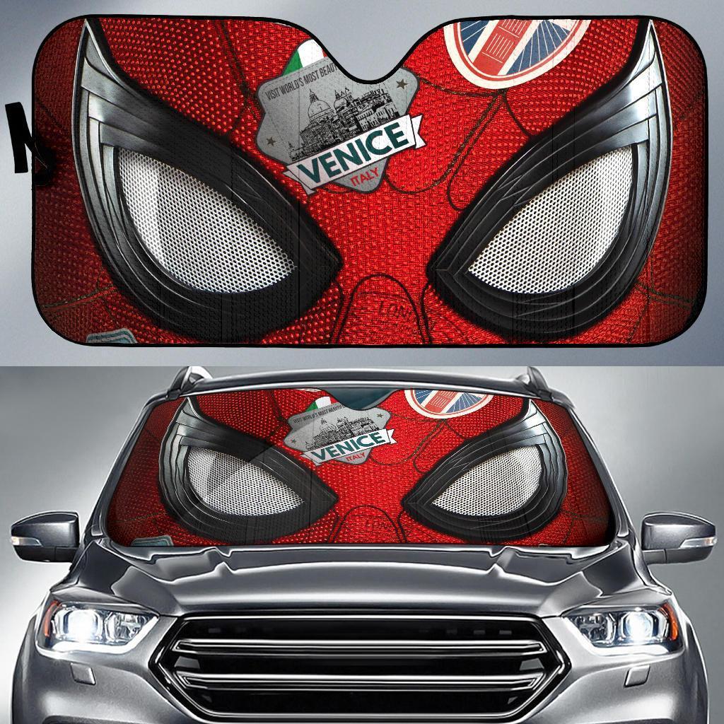 MV Windshield Sun Shade Spider Man Far From Home Mask Car Sun Shade MV Car Sun Shade