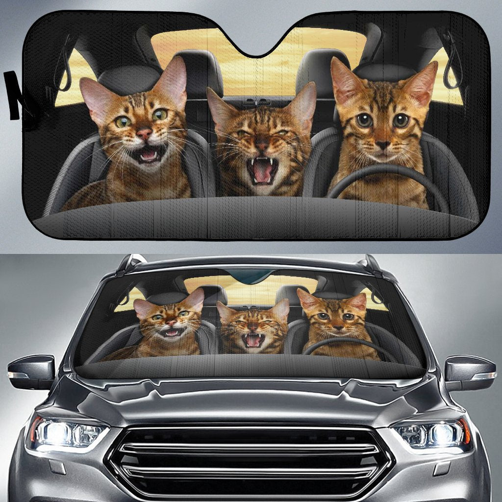 Gifury Cat Car Sun Shade Cat Lover Three Cats On Car Windshield Sun Shade Cat Windshield Sun Shade 2022