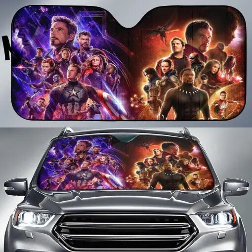 MV Windshield Sun Shade Avenger Endgame Yellow Blue Car Sun Shade MV Car Sun Shade