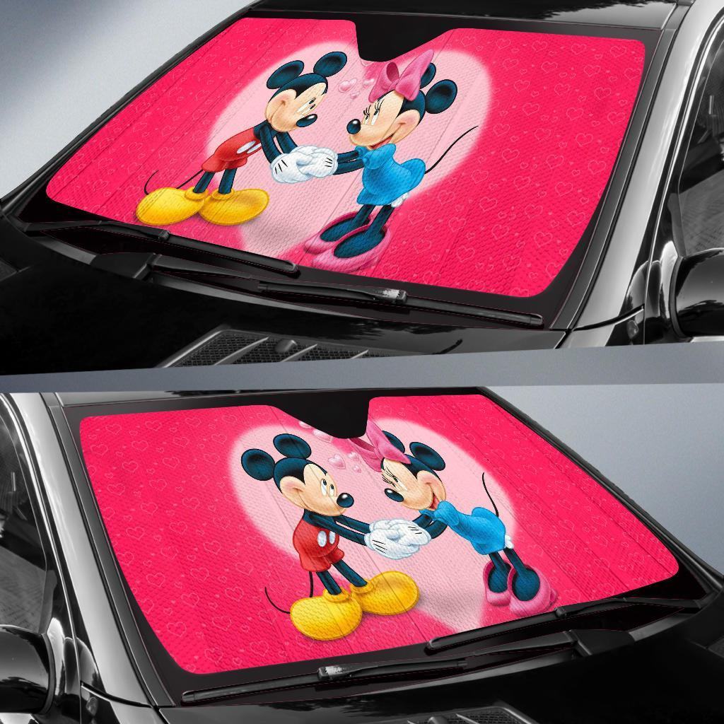  DN Car Sun Shade Mickey And Minnie Valentine Love Windshield Sun Shade