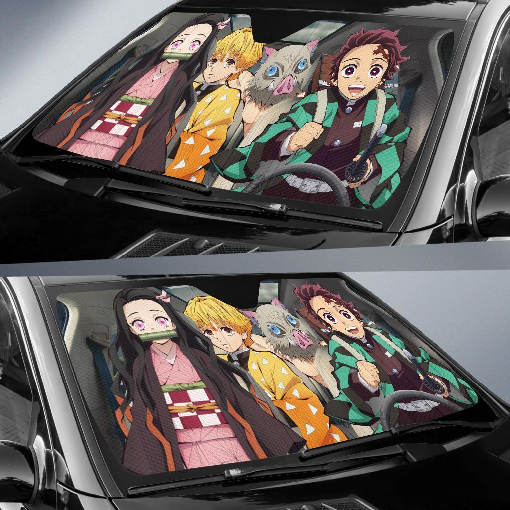  Demon Slayer Car Sun Shade Kimetsu No Yaiba Characters Windshield Sun Shade