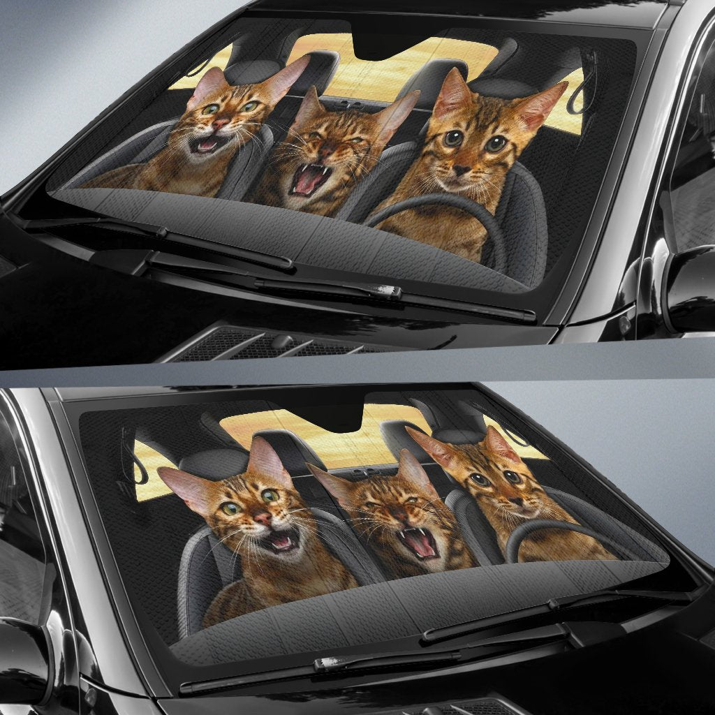 Gifury Cat Car Sun Shade Cat Lover Three Cats On Car Windshield Sun Shade Cat Windshield Sun Shade 2023