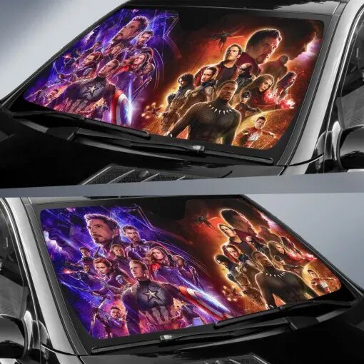 MV Windshield Sun Shade Avenger Endgame Yellow Blue Car Sun Shade MV Car Sun Shade