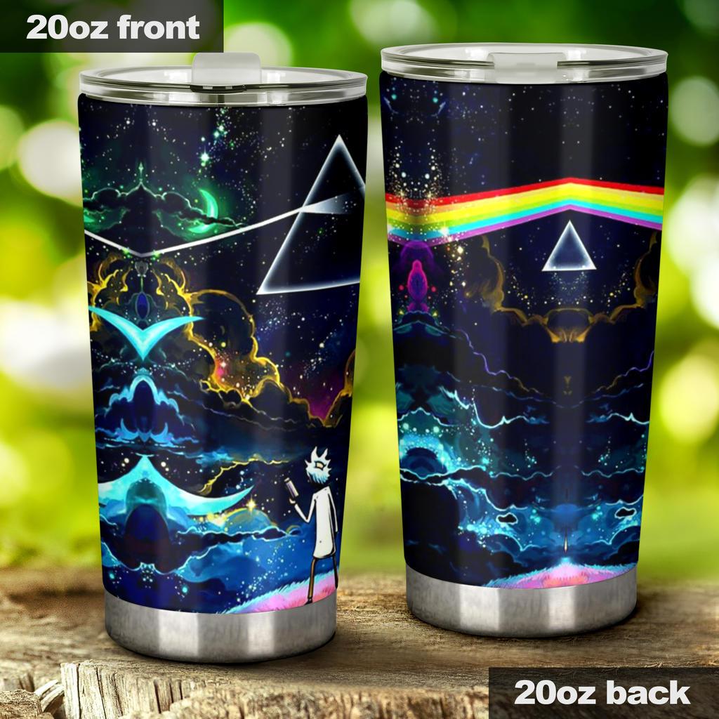  Rick And Morty Tumbler Rick And Morty Pink Floyd Dark Side Of The Moon Galaxy Blue Tumbler Travel Mug