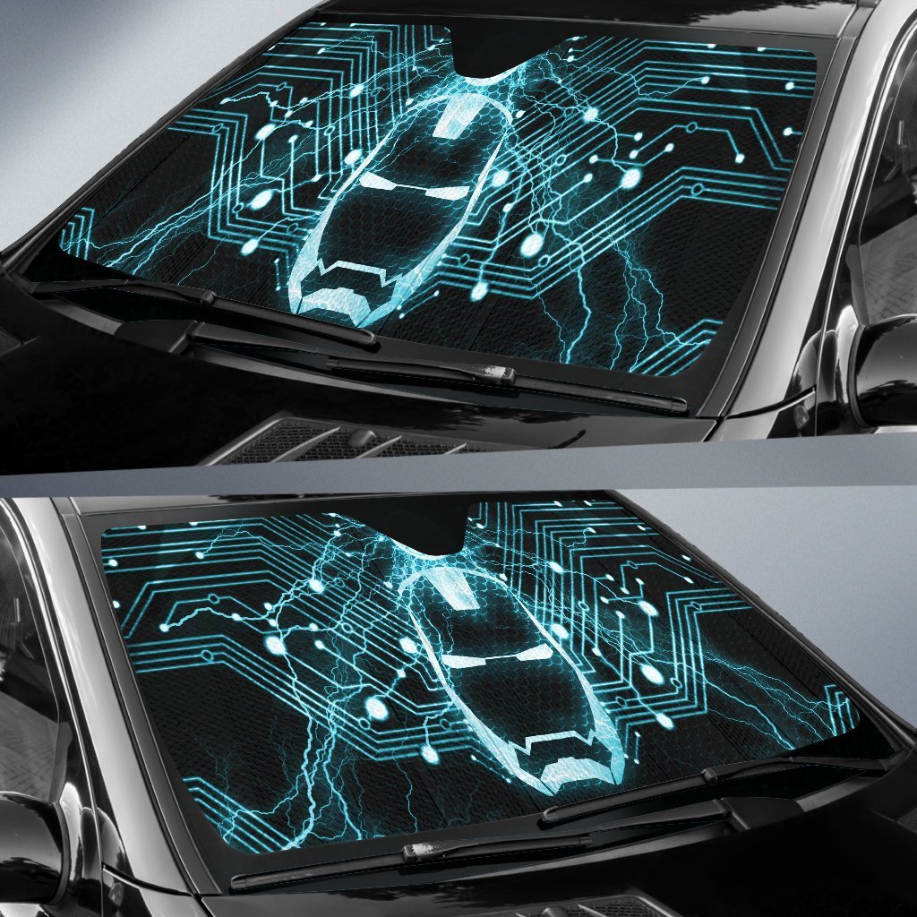 Windshield Protection Neon MV Windshield Sun Shade Iron Man Neon Car Sun Shade MV Car Sun Shade ...