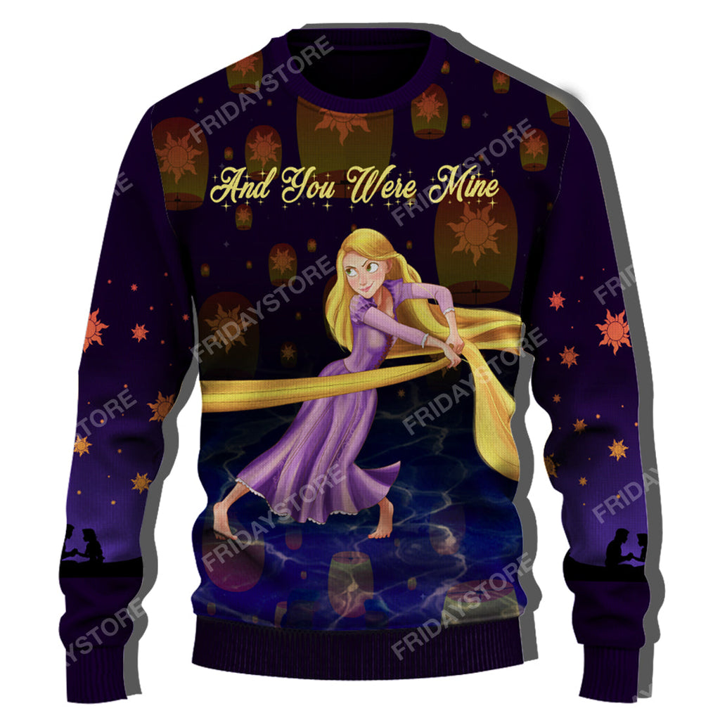  DN Sweater Tangled Rapunzel And You Were Mine Couple Ugly Sweater Rapunzel Sweater