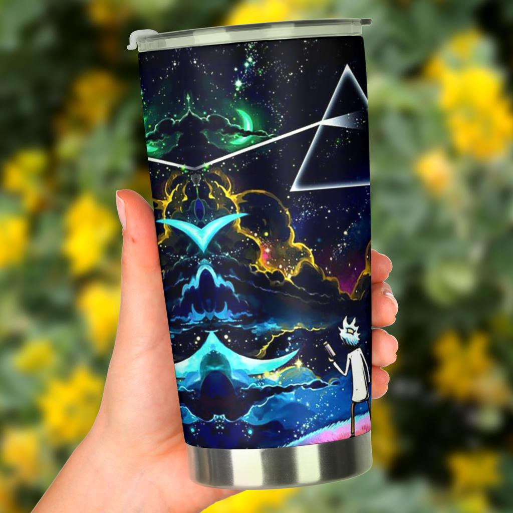  Rick And Morty Tumbler Rick And Morty Pink Floyd Dark Side Of The Moon Galaxy Blue Tumbler Travel Mug