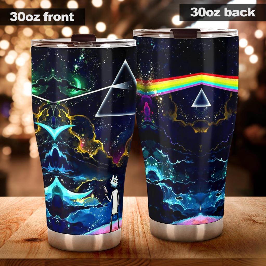  Rick And Morty Tumbler Rick And Morty Pink Floyd Dark Side Of The Moon Galaxy Blue Tumbler Travel Mug