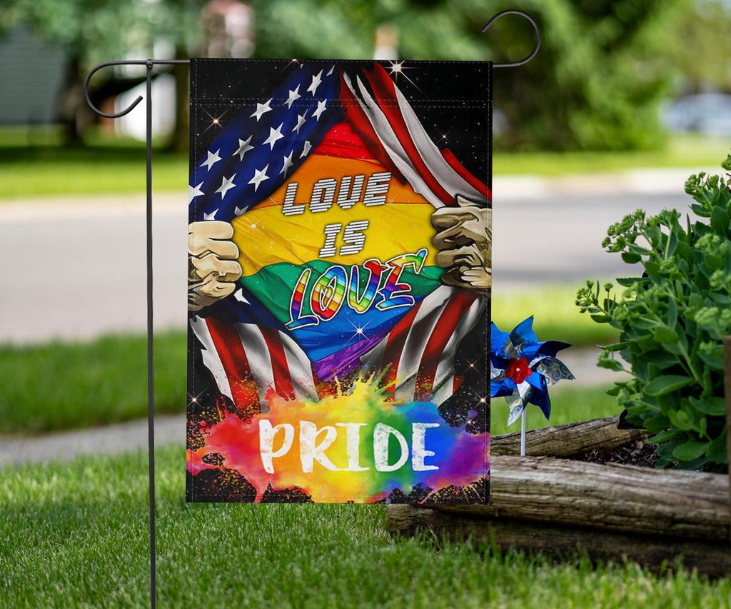 LGBT Flag Love Is Love Inside American Flag Garden Flag Pride Month House Flag