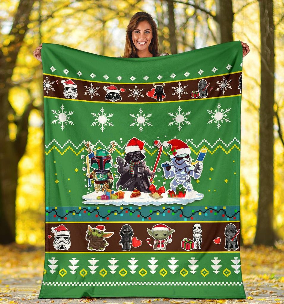 SW Blanket Darth Vader Stormtrooper Boba Fett Green Blanket