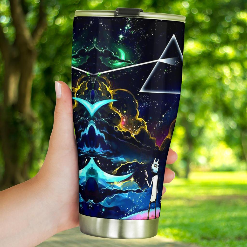  Rick And Morty Tumbler Rick And Morty Pink Floyd Dark Side Of The Moon Galaxy Blue Tumbler Travel Mug