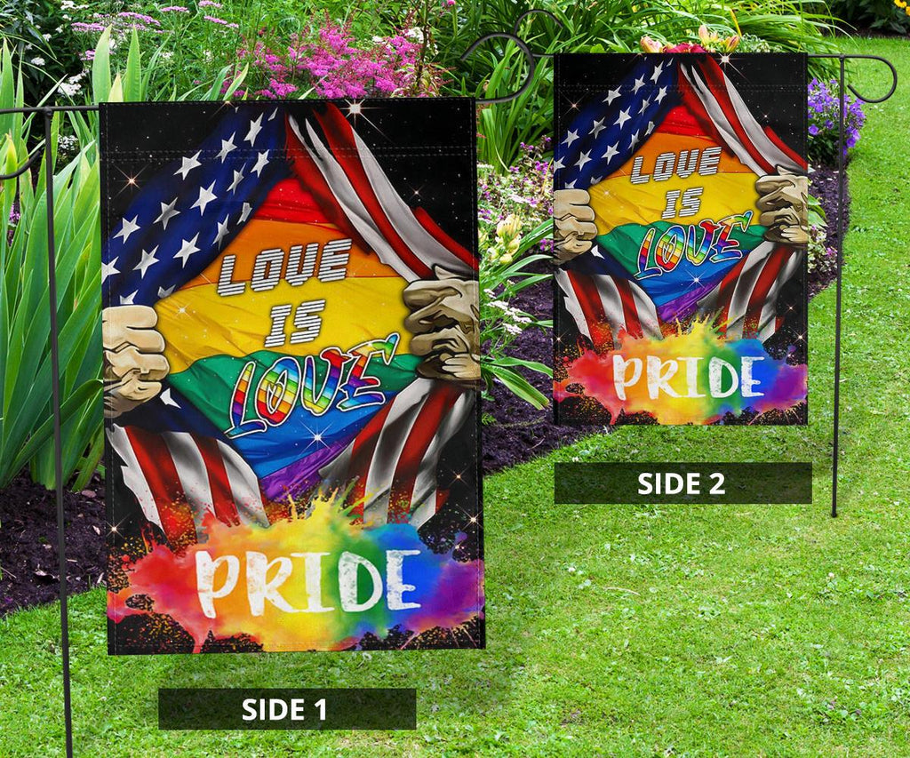 LGBT Flag Love Is Love Inside American Flag Garden Flag Pride Month House Flag